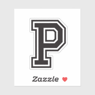 Letter P sporty college font alphabet