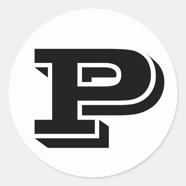 Letter P Vineta Alphabet by Janz White Classic Round Sticker (Front)
