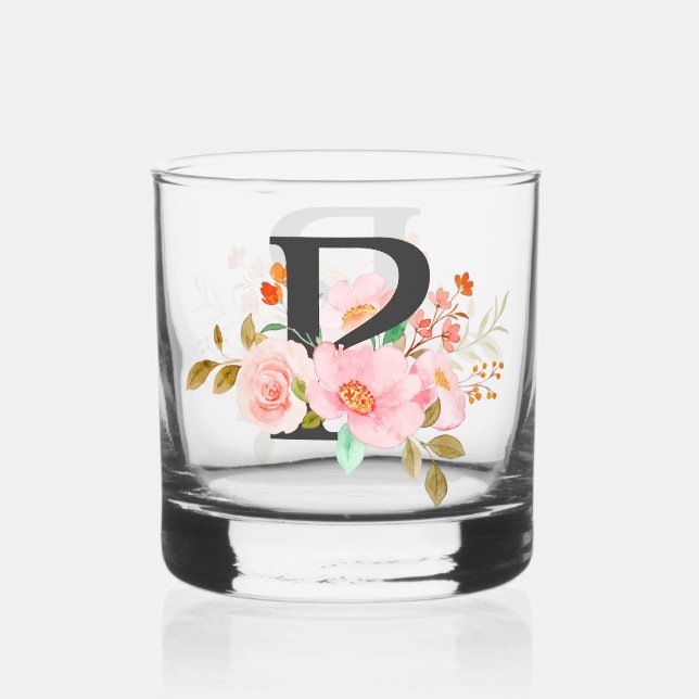 Letter P Whiskey Glass (Front)