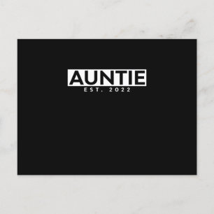 Letter Print Graphic Auntie est. 2022 Announcement Postcard