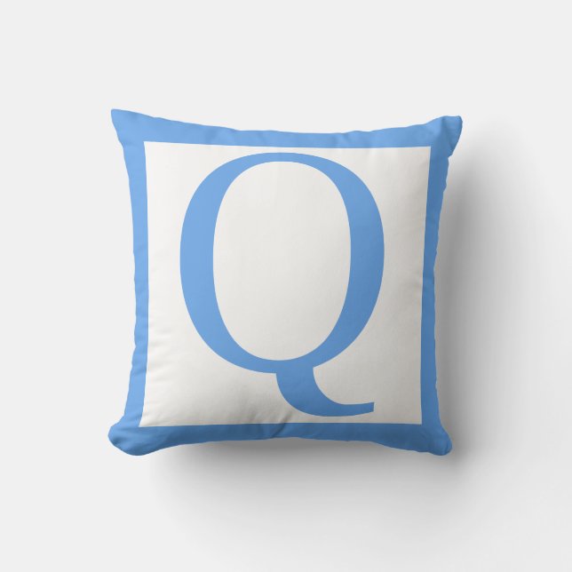 Letter Q Baby Blue Cushion (Front)