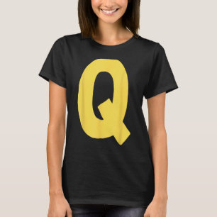 Letter Q big and bold in yellow T-Shirt