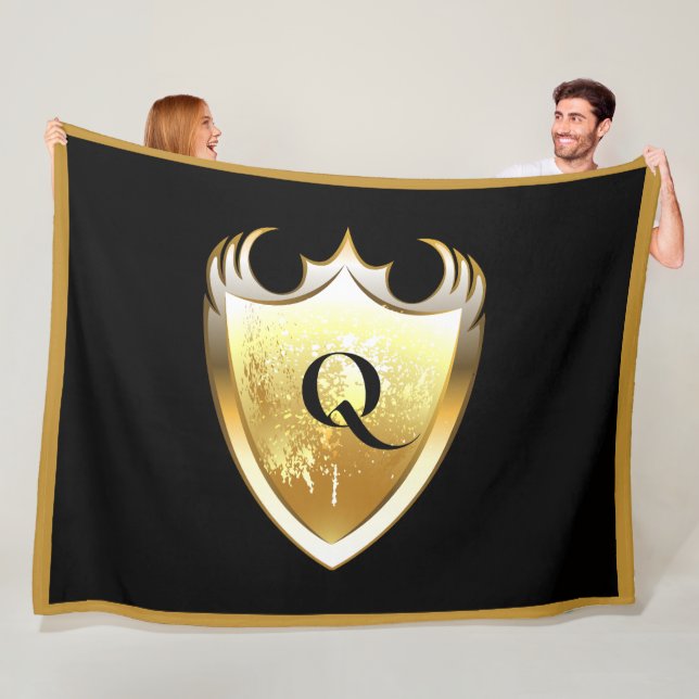 Letter Q Capital Alphabet Fleece Blanket (In Situ)