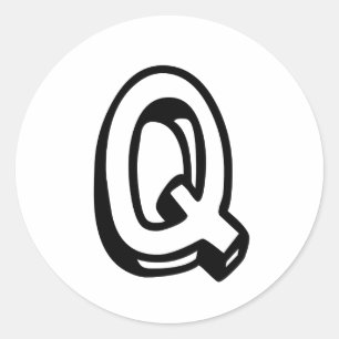 Letter Q Classic Round Sticker