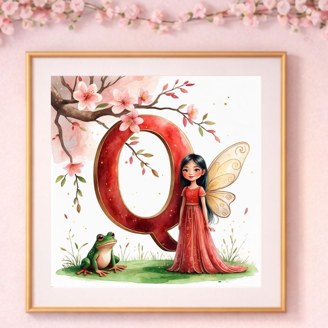 Letter Q Frog Fairy Poster - Chinese Alphabet Art (Creator Uploaded)