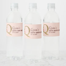 Letter Q Gold Monogram Blush Pink Roses