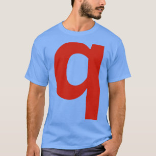 Letter q in Red Text Minimal Typography T-Shirt
