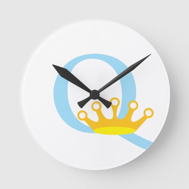 Letter Q Initial Clock (Front)