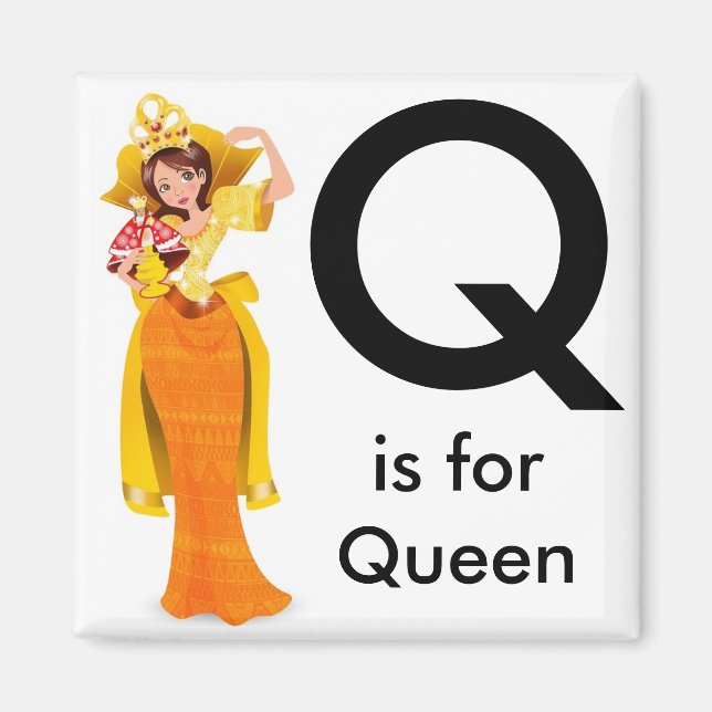 "Letter Q" is for Queen Children's Magnet (Front)