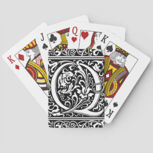 Letter Q Mediaeval Monogram Art Nouveau Playing Cards