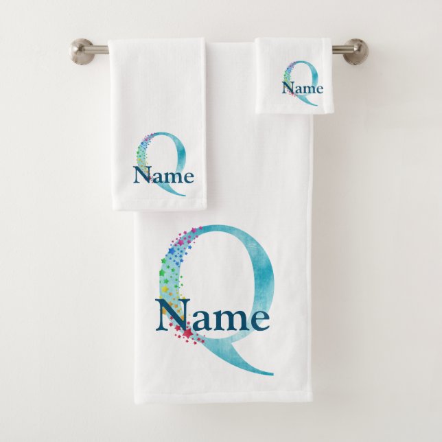 Letter Q Monogram Initial Bath Gift Set (Insitu)