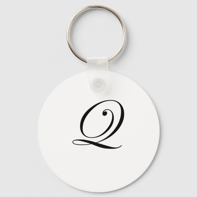 Letter Q Monogram Keychain (Front)