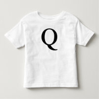 Letter Q monogrammed initial black t shirt