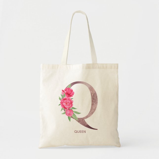 Letter Q Personalised name monogram bridesmaid   Tote Bag (Front)