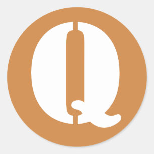 Letter Q Peru Gold Stencil Alphabet by Janz Classic Round Sticker