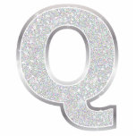 Letter Q Photo Sculpture Decoration<br><div class="desc">Letter Q silver faux glitter ornament</div>