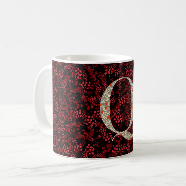 Letter Q red and burgundy liberty Coffee Mug (Front Left)