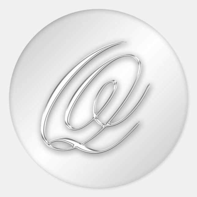 Letter Q script initial faux silver monogram favou Classic Round Sticker (Front)