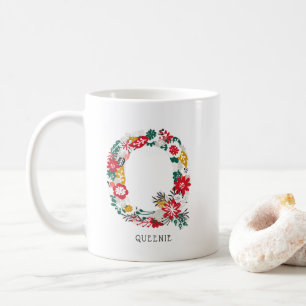 Letter Q   Whimsical Floral Letter Monogram I Mug