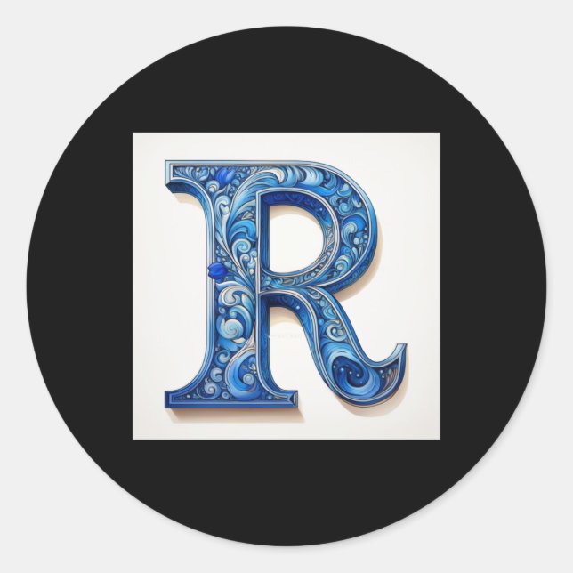 Letter R -2- Sticker  (Front)