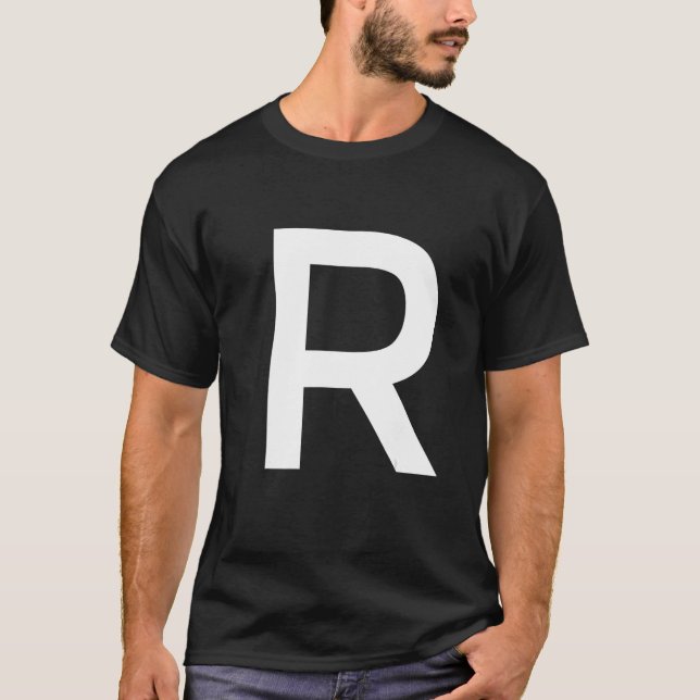 Letter R Alphabet Initial Monogram T-Shirt (Front)