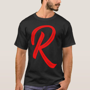 Letter R Alphabet Large Red Graphic Initial T-Shirt