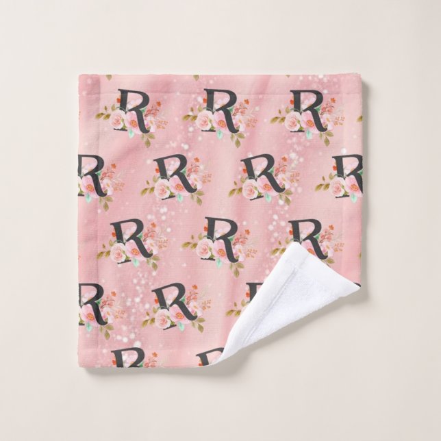 Letter R Bath Towel Set (Wash Cloth)