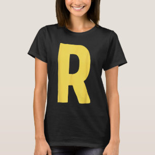 Letter R big and bold in yellow T-Shirt