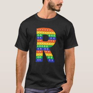Letter R Capital Alphabet Fidget Pop It Matching P T-Shirt