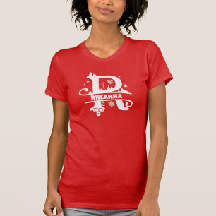 Letter R Christmas Monogram Initial Name Red T-Shirt