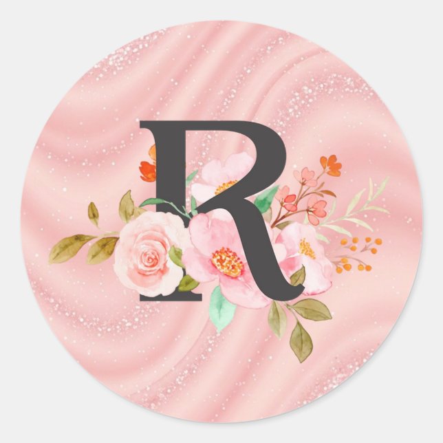 Letter R Classic Round Sticker (Front)