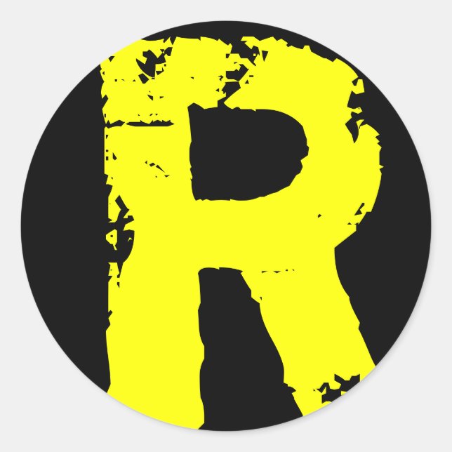Letter R Classic Round Sticker (Front)
