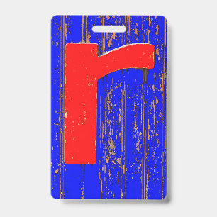 Letter r ID badge