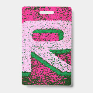 Letter r ID badge