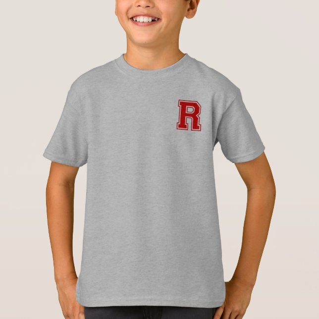 Letter R - Initial Name Alphabet Monogram T-Shirt (Front)