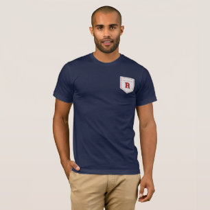 Letter R - Initial Name Alphabet Pocket Side Left T-Shirt