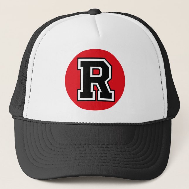 Letter "R" Initial Trucker Hat (Front)