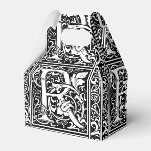 Letter R Mediaeval Monogram Art Nouveau Favour Box