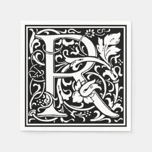 Letter R Mediaeval Monogram Art Nouveau Napkin