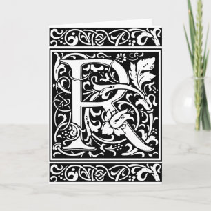 Letter R Mediaeval Monogram Art Nouveau Note Card