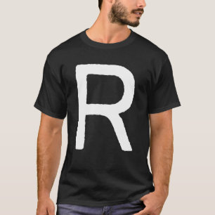 Letter R Men Women Monogram Graphic Retro Initial T-Shirt