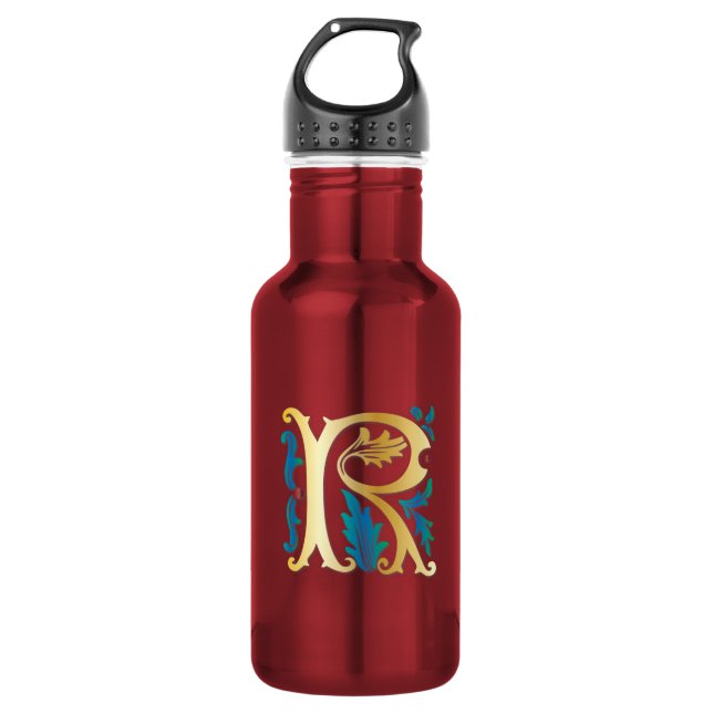 Letter R Monogram Fleur de lis 532 Ml Water Bottle (Front)