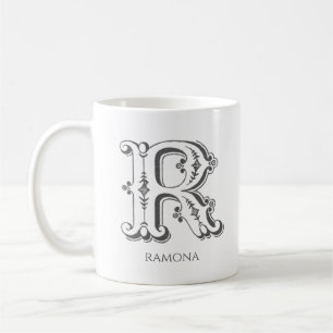 Letter R Monogram Modern Name Coffee Mug
