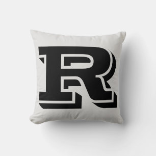 LETTER R MONOGRAM PILLOW