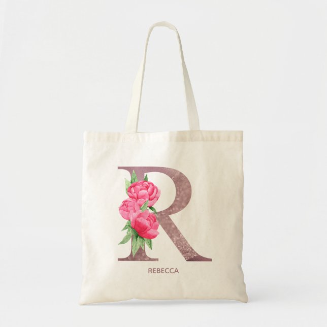 Letter R Personalised name monogram bridesmaid   Tote Bag (Front)