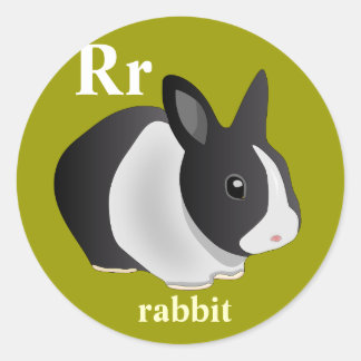 Letter R rabbit Stickers