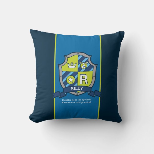 Letter R Riley name meaning custom Cushion (Front)