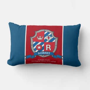 Letter R Robert name meaning custom Lumbar Cushion