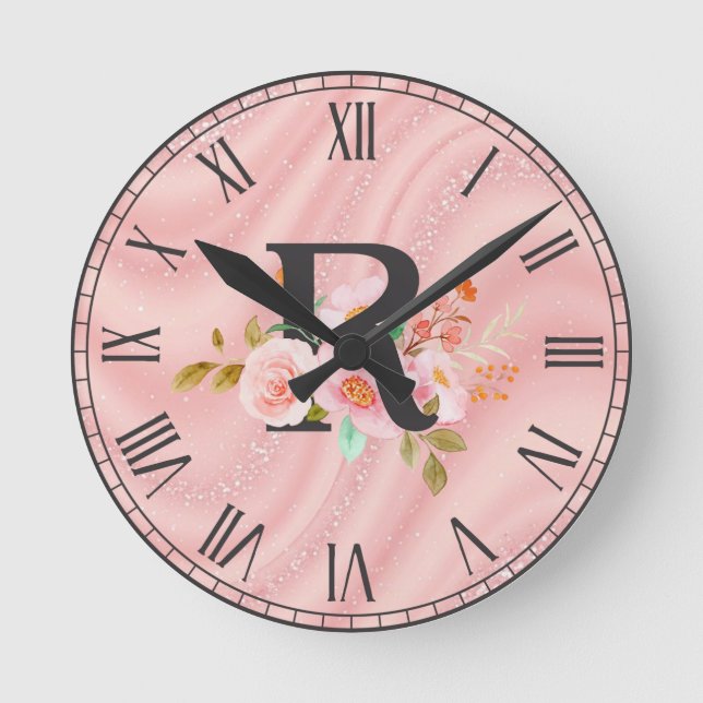 Letter R Round Clock (Front)