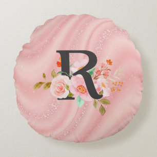 Letter R Round Cushion
